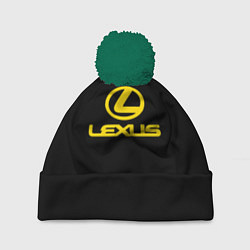 Шапка c помпоном Lexus yellow logo