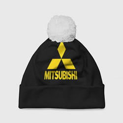 Шапка c помпоном Mitsubishi logo yelow