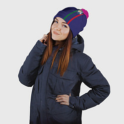 Шапка с помпоном Olympique lyonnais, цвет: 3D-малиновый — фото 2