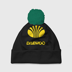 Шапка с помпоном Daewoo logo yellow, цвет: 3D-зеленый