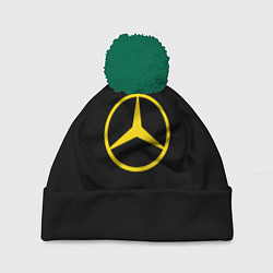 Шапка c помпоном Mercedes logo yello