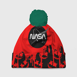 Шапка с помпоном Marshmello x Nasa red, цвет: 3D-зеленый