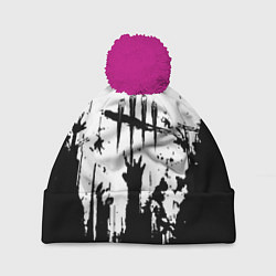 Шапка с помпоном Dead by daylight horror краски, цвет: 3D-малиновый