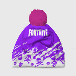 Шапка с помпоном Fortnite skull pattern, цвет: 3D-малиновый