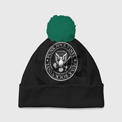 Шапка с помпоном Ramones logo rock, цвет: 3D-зеленый