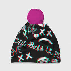 Шапка c помпоном Lil Peep logo glitch