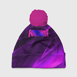 Шапка c помпоном Fortnite neon stripes angles logo