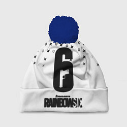 Шапка с помпоном Rainbox six game pattern, цвет: 3D-тёмно-синий