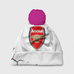 Шапка с помпоном Arsenal fc текстура, цвет: 3D-малиновый