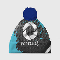 Шапка с помпоном Portal game краски, цвет: 3D-тёмно-синий