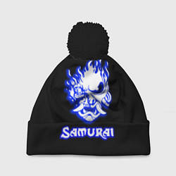 Шапка с помпоном Samurai logo ghost, цвет: 3D-черный