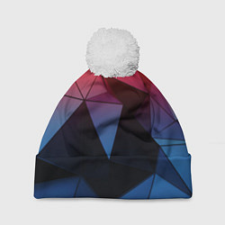 Шапка с помпоном Абстрактная геометрия polygon, цвет: 3D-белый