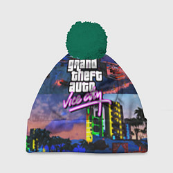 Шапка c помпоном GTA vice city коллаж