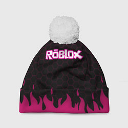 Шапка c помпоном Roblox fire pink