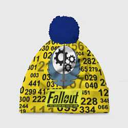 Шапка с помпоном Fallout pattern symbol, цвет: 3D-тёмно-синий