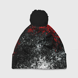 Шапка с помпоном Краски брызги, цвет: 3D-черный