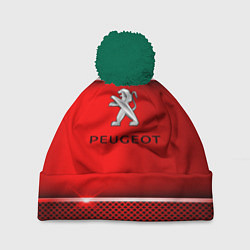 Шапка с помпоном Peugeot metal steel, цвет: 3D-зеленый