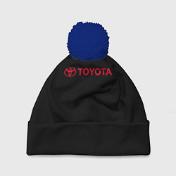 Шапка с помпоном Toyota red logo auto, цвет: 3D-тёмно-синий