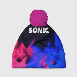 Шапка с помпоном Sonic neon flame, цвет: 3D-малиновый