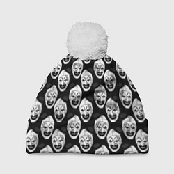 Шапка с помпоном Funny terrifier clown Art, цвет: 3D-белый