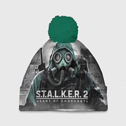 Шапка с помпоном Stalker 2 heart of Chornobyl radiation, цвет: 3D-зеленый