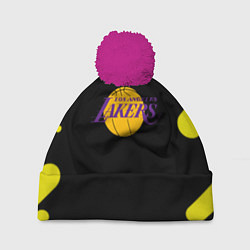 Шапка с помпоном Lakers club, цвет: 3D-малиновый