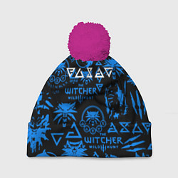 Шапка с помпоном The Witcher logo pattern, цвет: 3D-малиновый