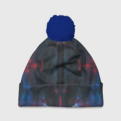 Шапка с помпоном Тай-дай космос, цвет: 3D-тёмно-синий