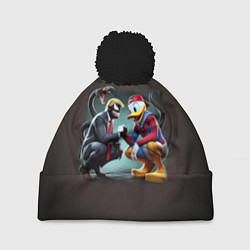 Шапка с помпоном Venom-Trump and Spider-Duck meme, цвет: 3D-черный