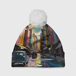 Шапка c помпоном Улица в стиле экспрессионизм