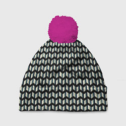 Шапка с помпоном Шифер, цвет: 3D-малиновый