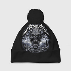 Шапка с помпоном Metallica - horned skull, цвет: 3D-черный