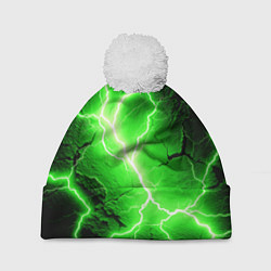 Шапка с помпоном Color green black, цвет: 3D-белый