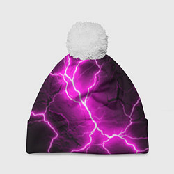 Шапка с помпоном The color is pink and black, цвет: 3D-белый