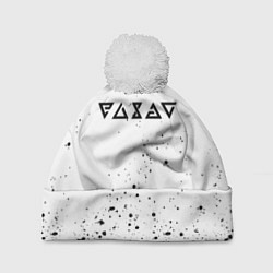 Шапка c помпоном Ведьмак брызги красок