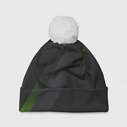 Шапка с помпоном Color black green, цвет: 3D-белый