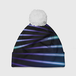 Шапка с помпоном Color black blue, цвет: 3D-белый