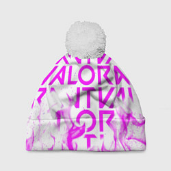 Шапка с помпоном Valorant розовый огонь, цвет: 3D-белый