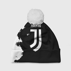Шапка с помпоном Juventus белые краски, цвет: 3D-белый
