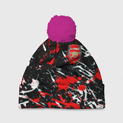 Шапка с помпоном Arsenal краски текстура, цвет: 3D-малиновый