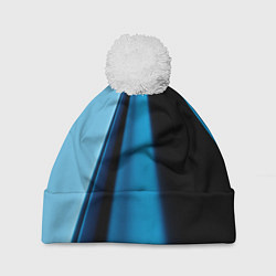 Шапка с помпоном Black blue, цвет: 3D-белый