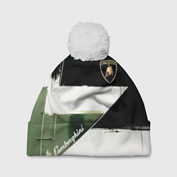Шапка с помпоном Ламборджини логотип, цвет: 3D-белый