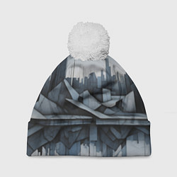Шапка c помпоном Небоскребы и скалы