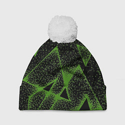 Шапка с помпоном Triangles with dots, цвет: 3D-белый