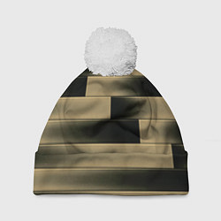 Шапка с помпоном Color yellow square, цвет: 3D-белый