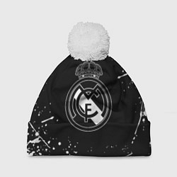 Шапка с помпоном Real Madrid белые краски, цвет: 3D-белый