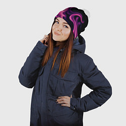 Шапка с помпоном Color pink smoke, цвет: 3D-белый — фото 2