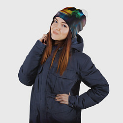 Шапка с помпоном Lego skull fantasy - ai art, цвет: 3D-белый — фото 2