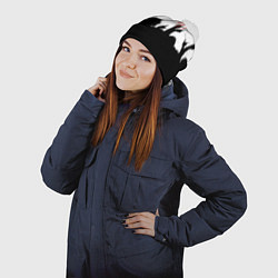 Шапка с помпоном Monster energy rock black, цвет: 3D-белый — фото 2