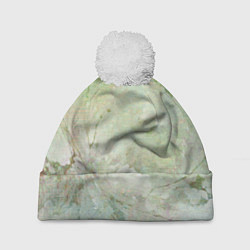 Шапка c помпоном Абстракция - sad green